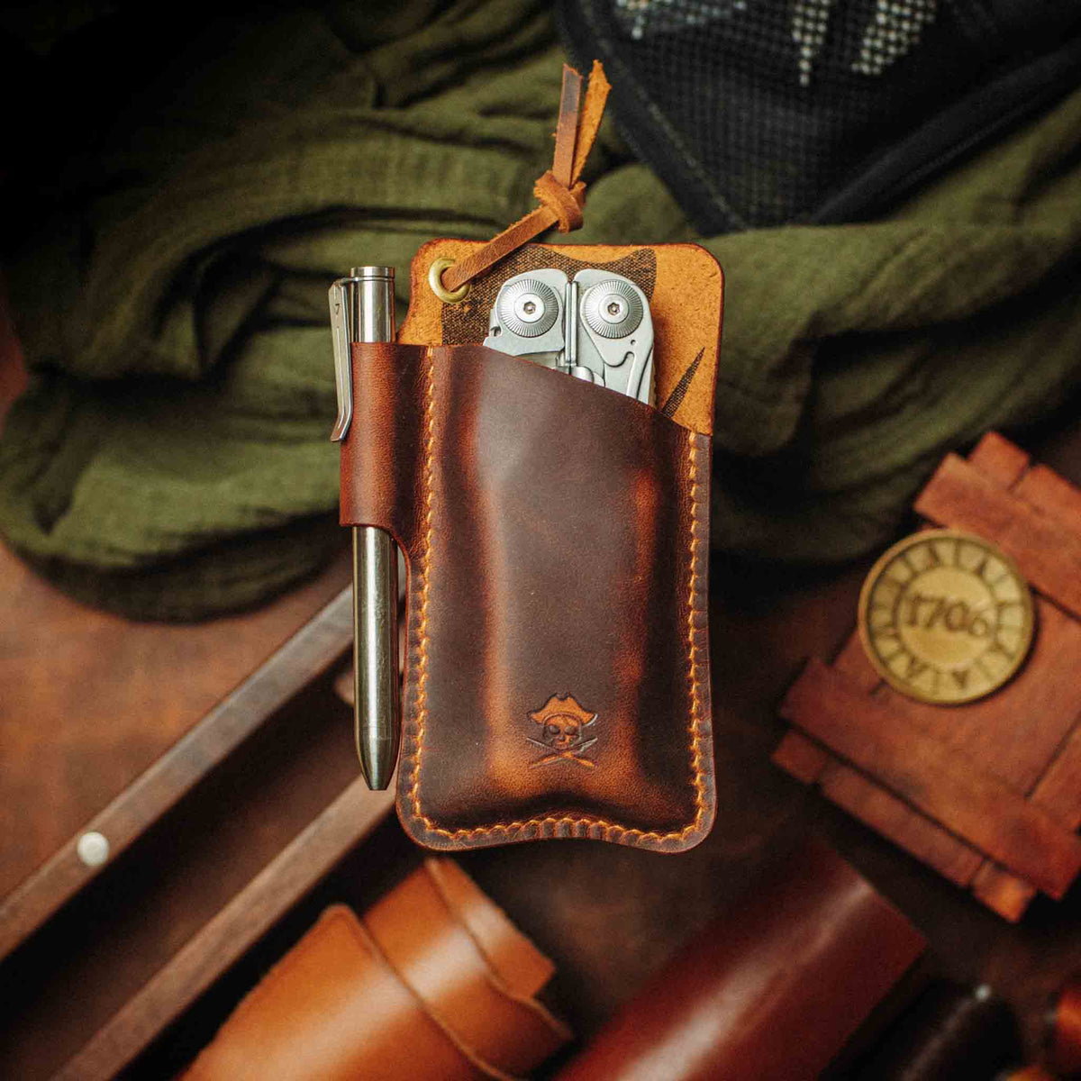 Pirate Goods Sailor Knife Sleeve – Leather EDC Pocket Knife Holder