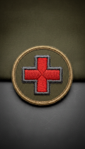 Signal red rescue cross patch
