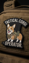 Tactical Corgi Operator K-9 Military Style Hook-Backed Patch