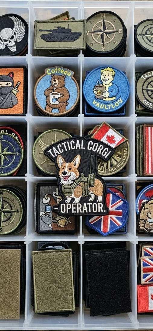 Tactical Corgi Operator K-9 Military Style Hook-Backed Patch